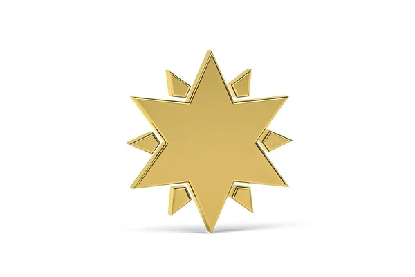 Golden Stjärna Ikon Isolerad Vit Bakgrund Render — Stockfoto