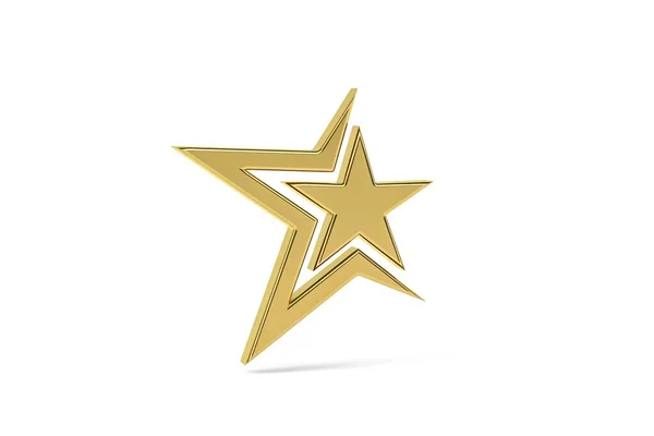 Golden Star Icon Isolated White Background Render — Stock Photo, Image