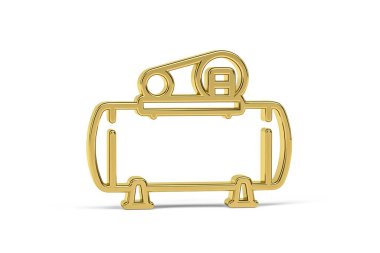 Beyaz arkaplanda izole edilmiş 3D hava kompresörü simgesi - 3B oluşturma