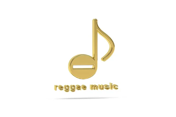 Golden Reggae Muziek Icoon Geïsoleerd Witte Achtergrond Render — Stockfoto