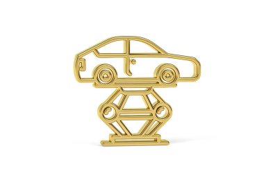 Beyaz arkaplanda izole edilmiş 3D araba kriko simgesi - 3D oluşturma