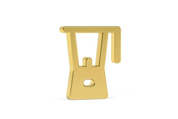 Golden Icona Del Frullatore Isolato Sfondo Bianco Rendering — Foto Stock