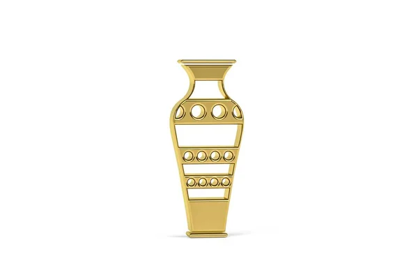 Golden Vas Ikon Isolerad Vit Bakgrund Render — Stockfoto