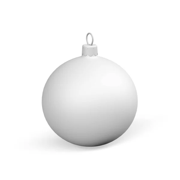 Natal Bauble Mockup Fundo Branco Renderização — Fotografia de Stock