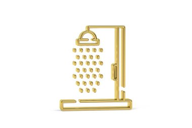 Beyaz arkaplanda izole edilmiş 3d duş bölmesi simgesi - 3d oluşturma