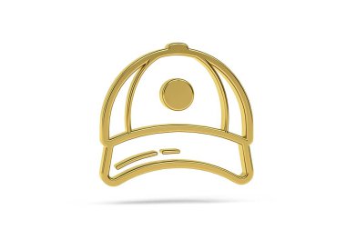 Beyaz arkaplanda izole edilmiş 3D şapka simgesi - 3B oluşturma