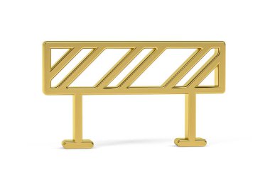 Beyaz arkaplanda izole edilmiş Altın 3d barikat simgesi - 3d oluşturma