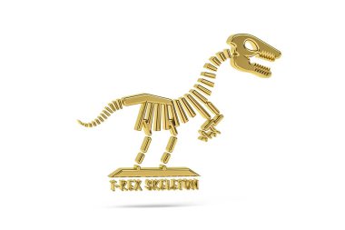 Beyaz arkaplanda izole edilmiş 3d dinazor simgesi - 3d oluşturma