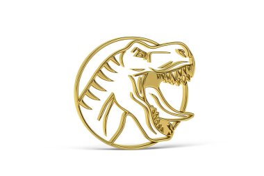 Beyaz arkaplanda izole edilmiş 3d dinazor simgesi - 3d oluşturma