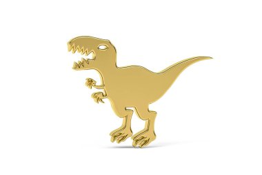 Beyaz arkaplanda izole edilmiş 3d dinazor simgesi - 3d oluşturma