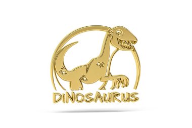 Beyaz arkaplanda izole edilmiş 3d dinazor simgesi - 3d oluşturma