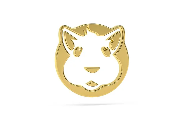 Ícone Hamster Dourado Isolado Fundo Branco Renderização — Fotografia de Stock