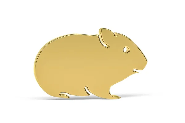 Golden Hamster Icon Isolated White Background Render — 图库照片