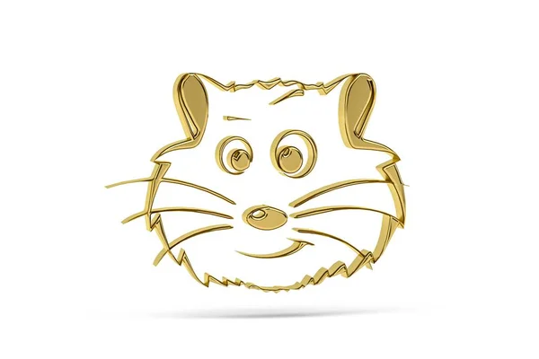 Ícone Hamster Dourado Isolado Fundo Branco Renderização — Fotografia de Stock