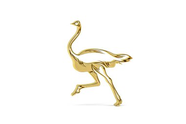 Beyaz arkaplanda izole edilmiş 3d devekuşu simgesi - 3d oluşturma