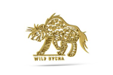 Beyaz arkaplanda izole edilmiş Altın 3d sırtlan simgesi - 3d oluşturma