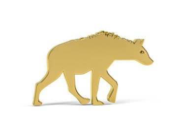 Beyaz arkaplanda izole edilmiş Altın 3d sırtlan simgesi - 3d oluşturma