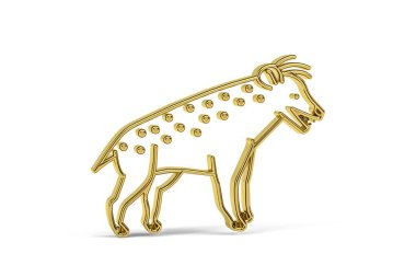 Beyaz arkaplanda izole edilmiş Altın 3d sırtlan simgesi - 3d oluşturma