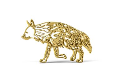 Beyaz arkaplanda izole edilmiş Altın 3d sırtlan simgesi - 3d oluşturma