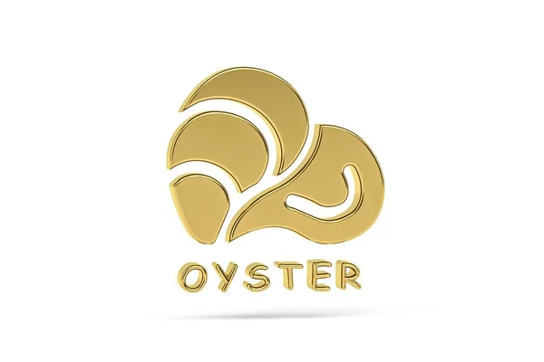 Golden Oyster Icon Isolated White Background Render — Foto Stock