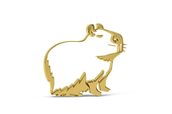Beyaz arkaplanda izole edilmiş 3d capybara simgesi - 3d oluşturma