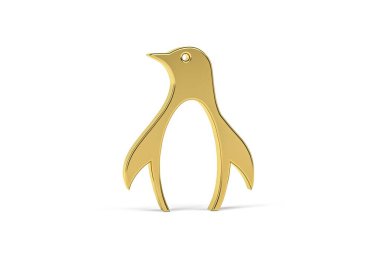 Beyaz arkaplanda izole edilmiş 3d penguen simgesi - 3d oluşturma