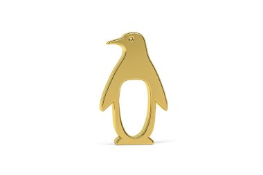 Beyaz arkaplanda izole edilmiş 3d penguen simgesi - 3d oluşturma