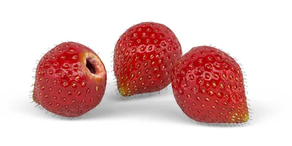 Strawberry Isolated White Background Render — Stock Photo, Image