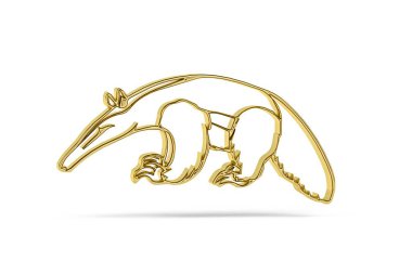 Beyaz arkaplanda izole edilmiş 3d karıncayiyen simgesi - 3d oluşturma