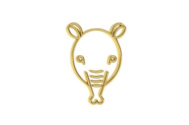 Beyaz arkaplanda izole edilmiş 3d karıncayiyen simgesi - 3d oluşturma