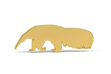 Beyaz arkaplanda izole edilmiş 3d karıncayiyen simgesi - 3d oluşturma