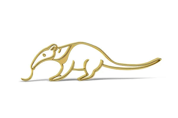 Golden Anteater Icon Isolated White Background Render — 图库照片