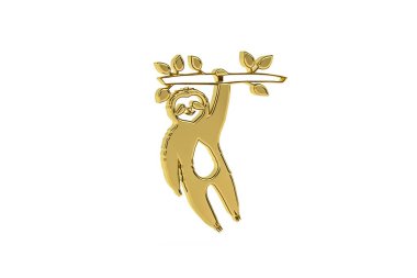 Beyaz arkaplanda izole edilmiş 3d tembel hayvan simgesi - 3d oluşturma