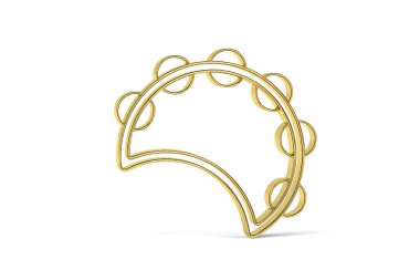 Beyaz arkaplanda izole edilmiş Altın 3d tef simgesi - 3d oluşturma