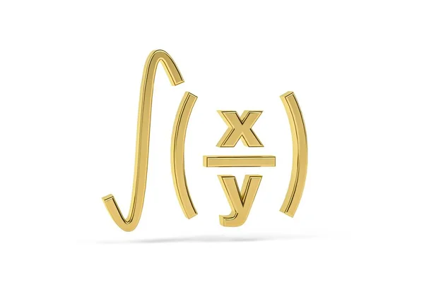 Ícone Fórmula Matemática Dourada Isolado Fundo Branco Renderização — Fotografia de Stock