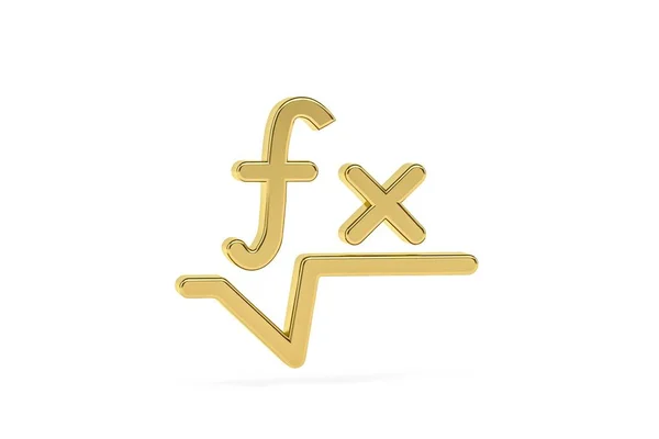 Ícone Fórmula Matemática Dourada Isolado Fundo Branco Renderização — Fotografia de Stock