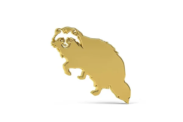 Golden Guaxinim Cão Ícone Isolado Fundo Branco Renderização — Fotografia de Stock