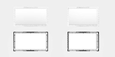 Beyaz arkaplanda izole edilmiş video panosu - 3d oluşturma
