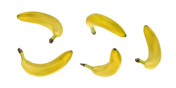 Žlutý Banán Izolované Bílém Pozadí Vykreslení — Stock fotografie