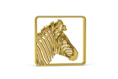 Beyaz arkaplanda izole edilmiş 3d zebra simgesi - 3d oluşturma