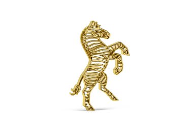 Beyaz arkaplanda izole edilmiş 3d zebra simgesi - 3d oluşturma