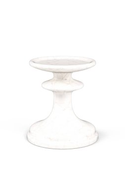 Beyaz arkaplanda izole edilmiş beyaz mum tutucu - 3d oluşturma