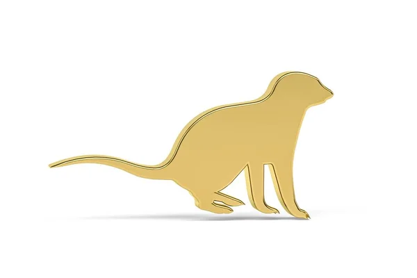 Golden Meerkat Icon Isolated White Background Render — Stock Photo, Image