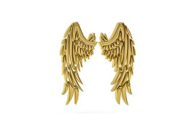 Beyaz arkaplanda izole edilmiş 3D kanatlar - 3d oluşturma