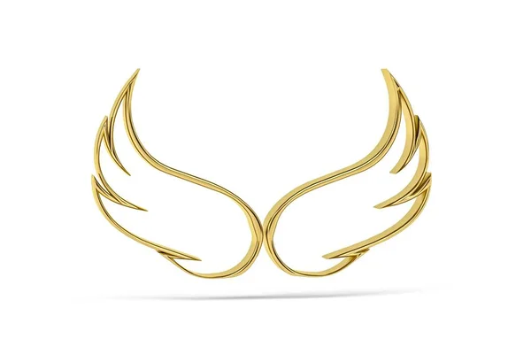 Золоті Крила Ізольовані Білому Тлі Рендеринг — стокове фото