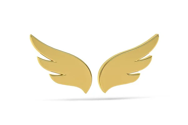 Golden Wings Isolated White Background Render — Fotografia de Stock