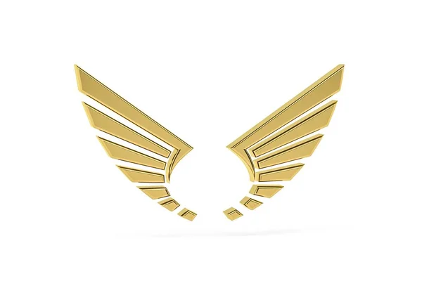 Beyaz arkaplanda izole edilmiş 3D kanatlar - 3d oluşturma