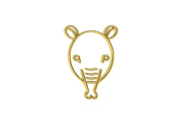 Golden Tapir Icon Isolated White Background Render — стоковое фото
