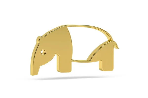 Golden Tapir Icon Isolated White Background Render — Foto Stock