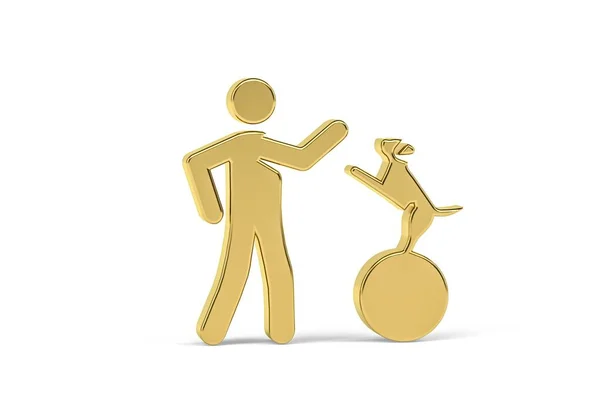 Golden Dog Trainer Icon Isolated White Background Render — Stock Photo, Image